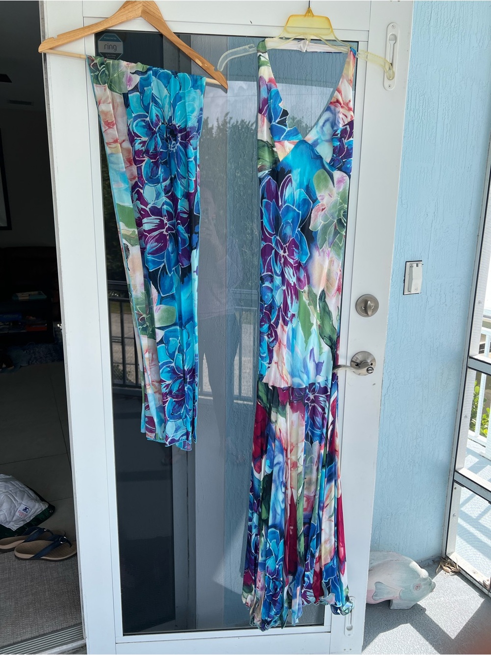 Vibrant Floral Maxi Dress with Matching Scarf